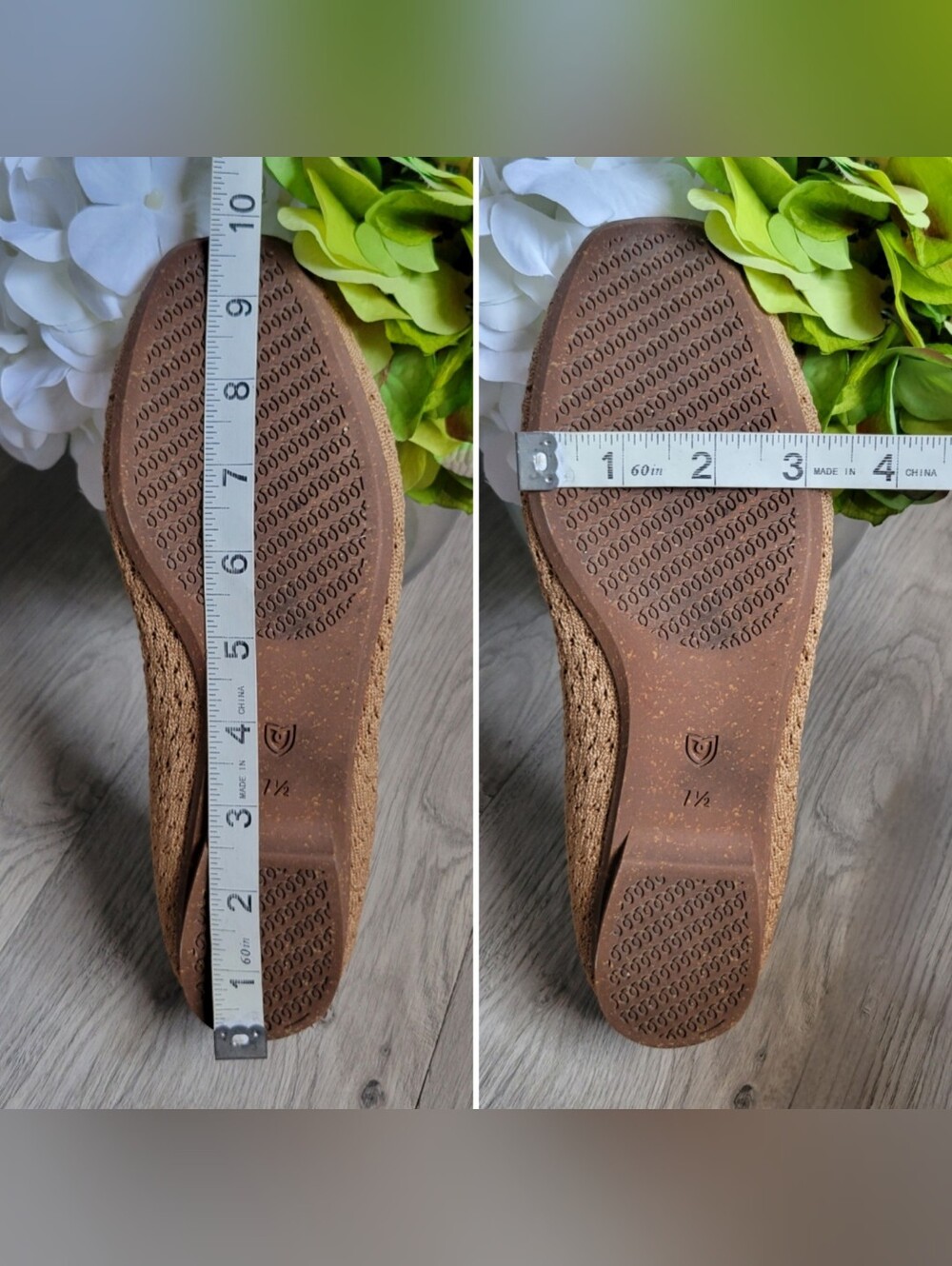Rothy's The Max Square Toe Wren Crochet Tan Camel Flats, Women's US 7.5 EU 37.5 - Picture 13 of 15